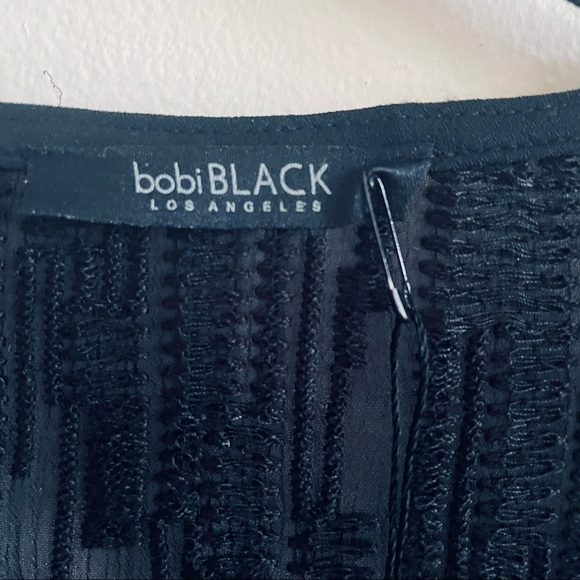 BOBI BLACK Black Sheer Flowy Open Cardigan Beach Cover up - Picture 4 of 9